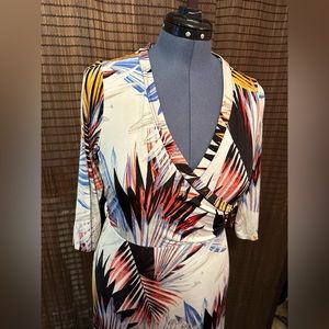 Forever 21 Tropical Faux Wrap Dress